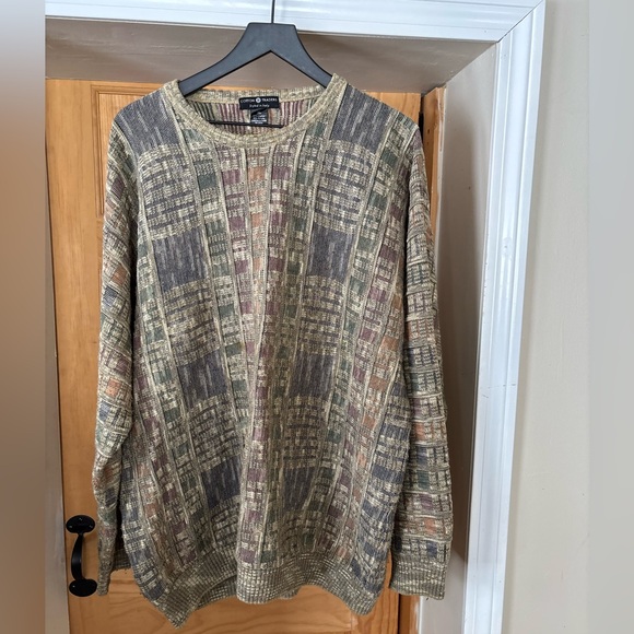 VTG Iconic Cotton Traders Mens Coogi Style 90’s Textured Multicolored Sweater,XL - Picture 16 of 16